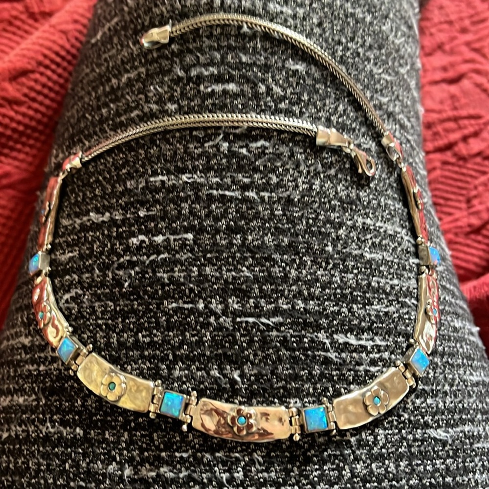 Sterling / Opal Israel necklace